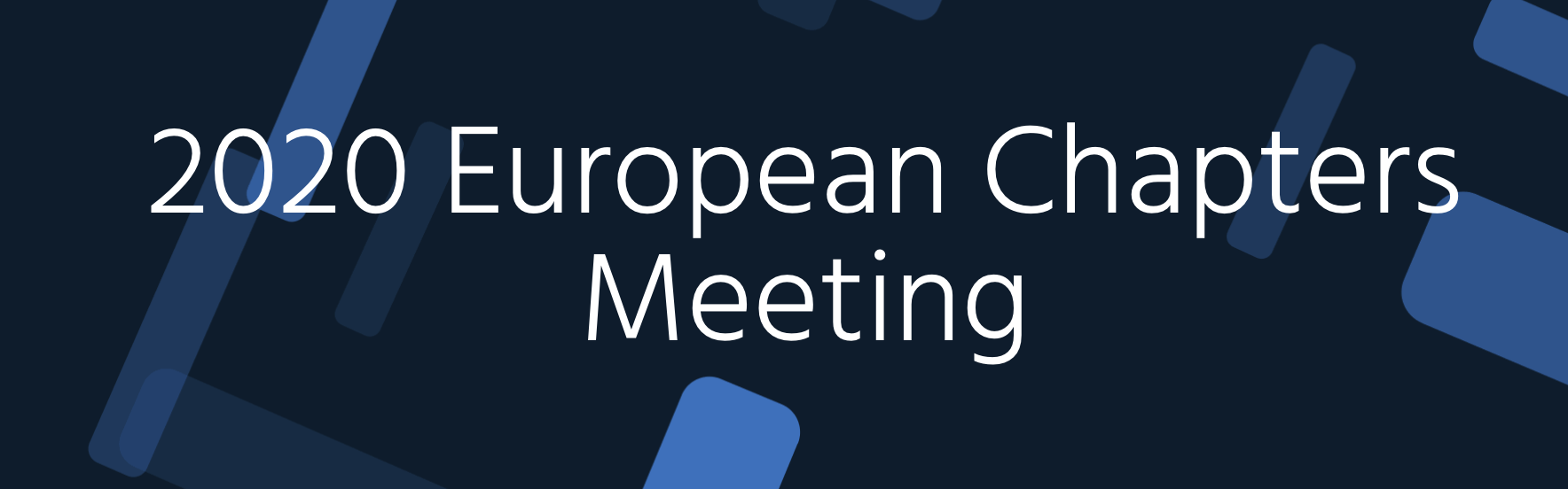 2020 European Chapters Workshop